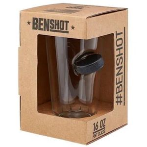 NEW! BENSHOT HOCKEY PUCK PINT GLASS
